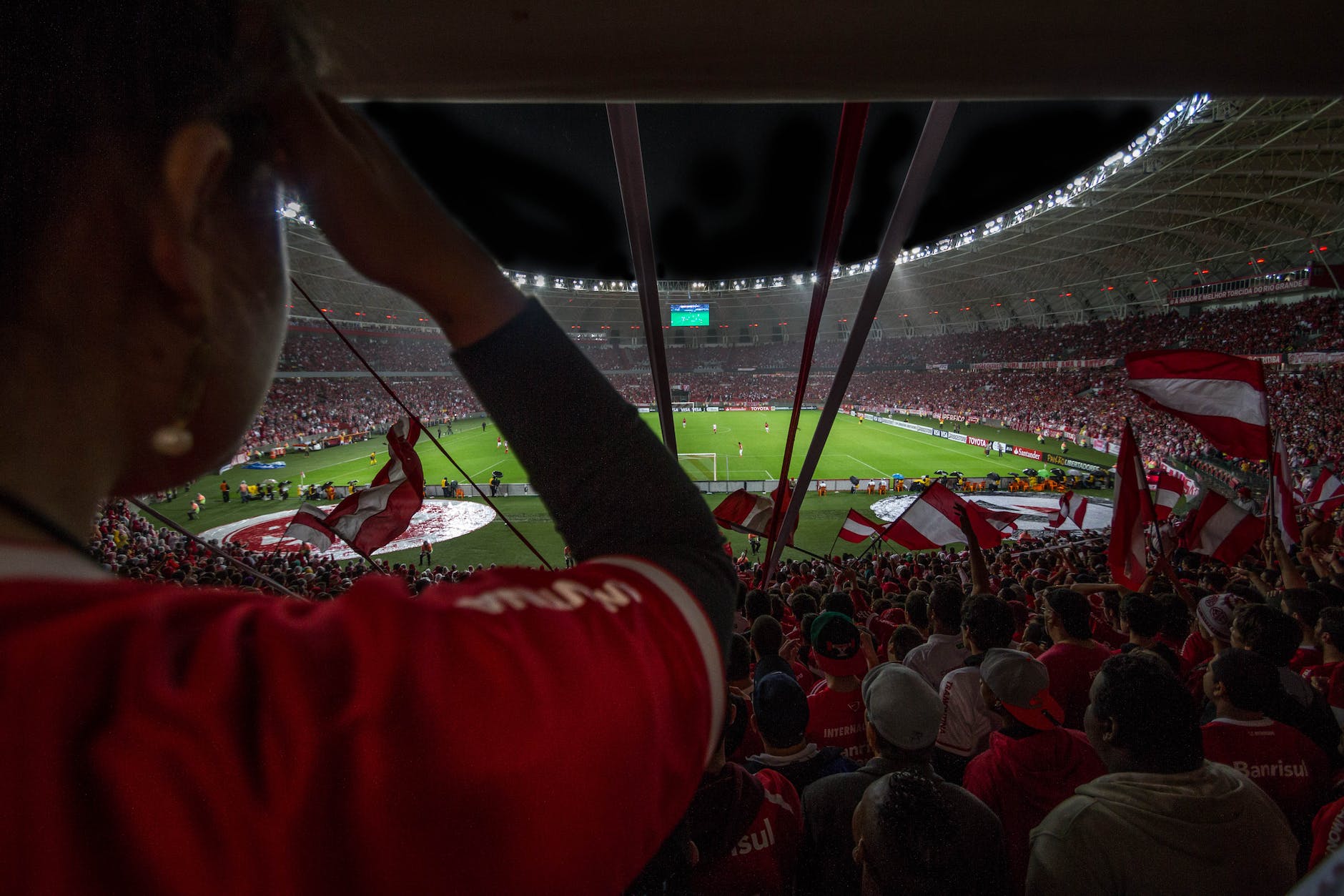 group of people watching soccer game